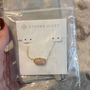 Kendra Scott Gold Necklace with Blush Pink Pendant